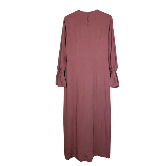 Veiled New York Long Sleeve Maxi Dress Womens Size L Modesty Gown Button Detail - Picture 9 of 9